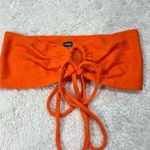 Shein Crop Halter Top Womens S Small Orange Ribbed Stretch  NWOT #118
